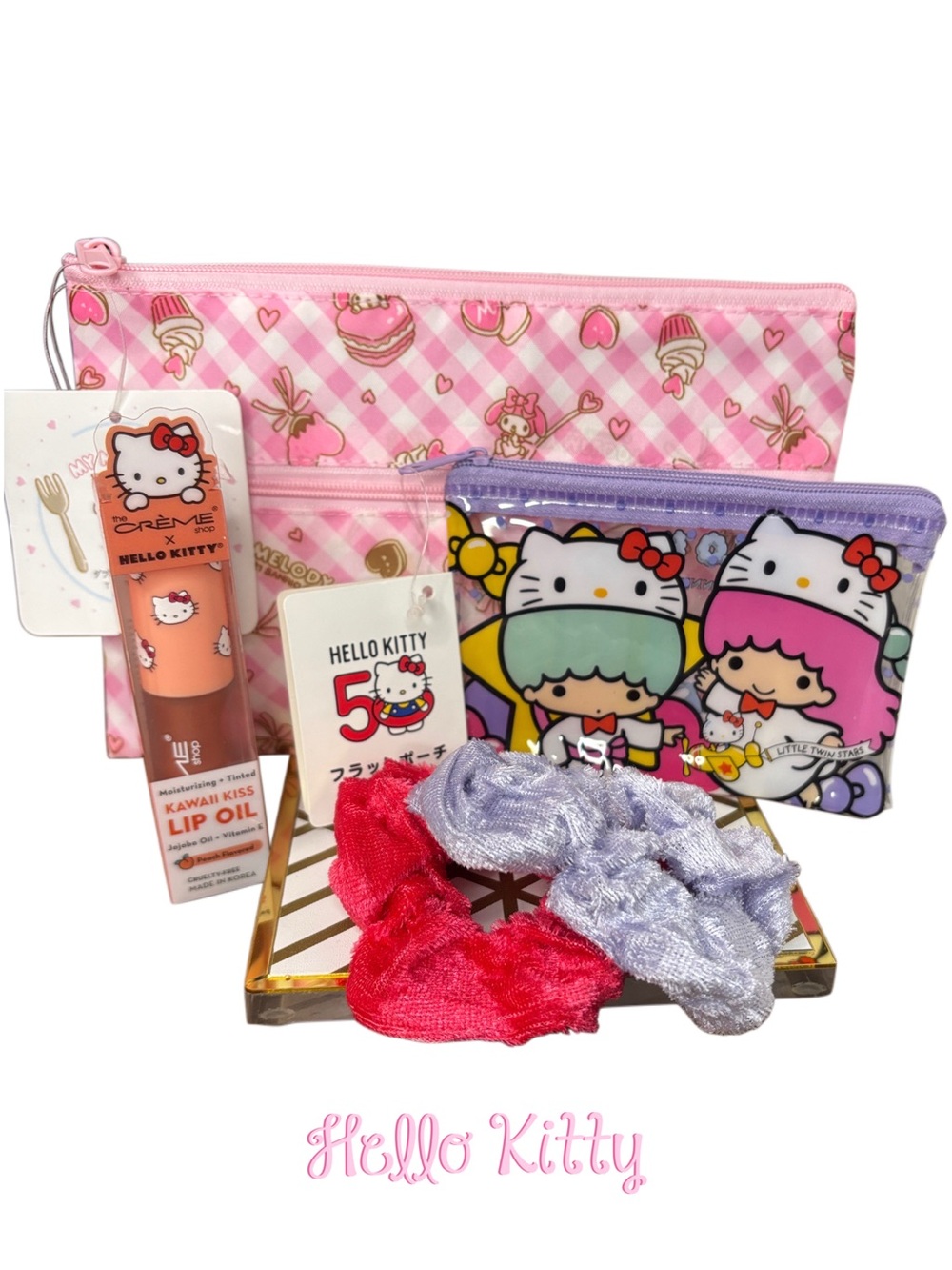 🔥Hello Kitty & Friends Pink and Purple Accessory & Lipgloss Bundle